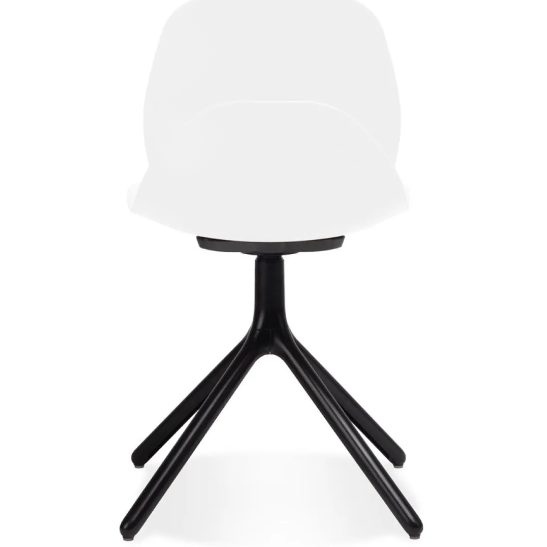 Chaise design 'TUCANA' blanche avec pieds en métal noir