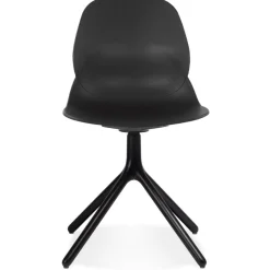 Chaise design 'TUCANA' noire avec pieds en métal