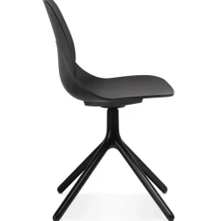 Chaise design 'TUCANA' noire avec pieds en métal