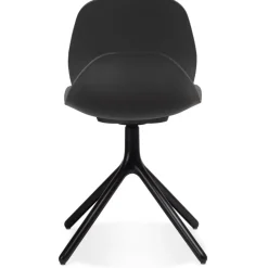 Chaise design 'TUCANA' noire avec pieds en métal