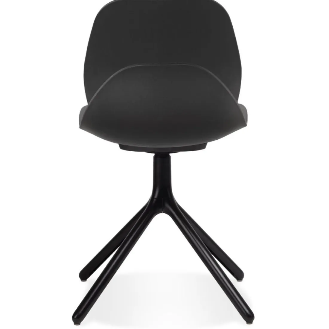 Chaise design 'TUCANA' noire avec pieds en métal