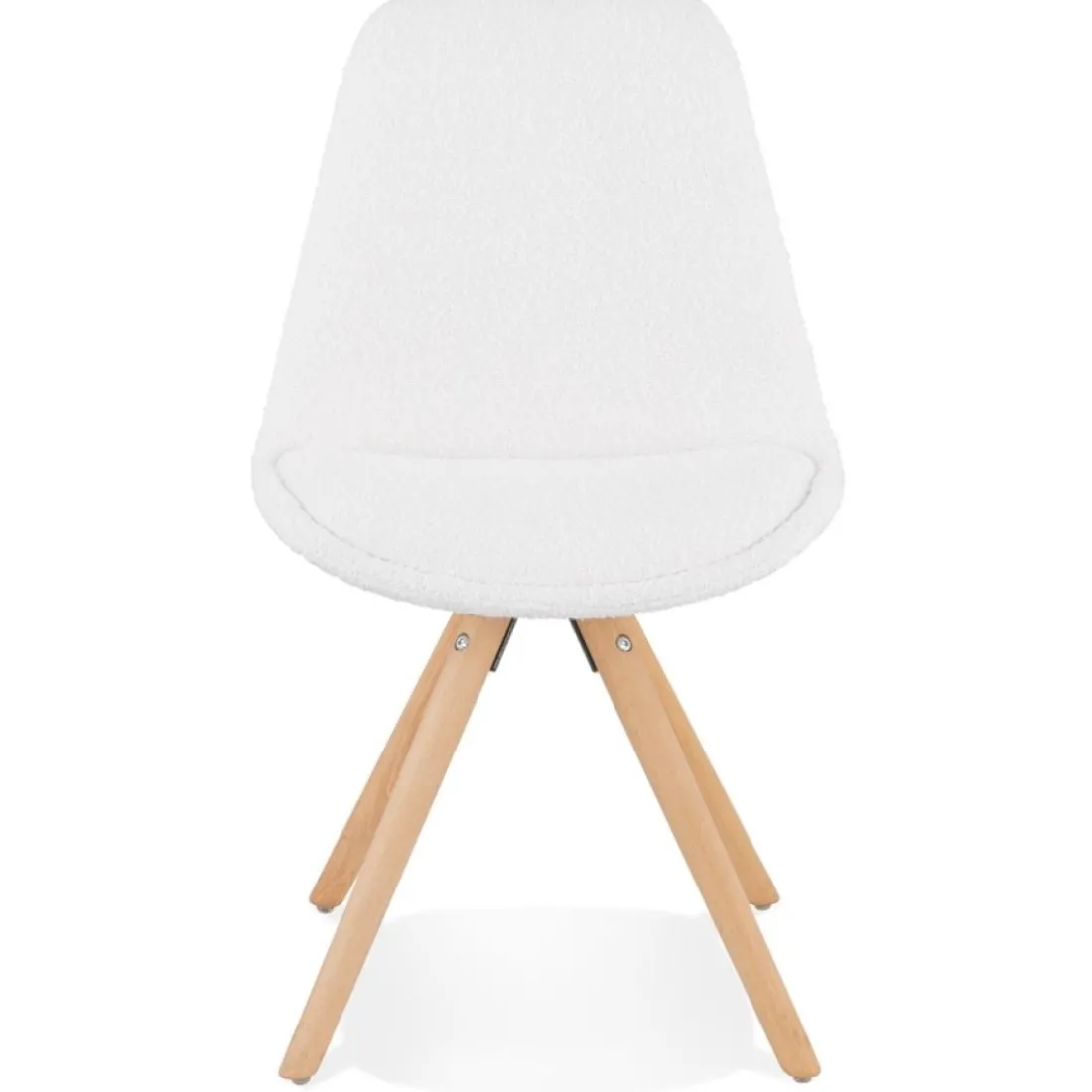 Chaise design 'VALENTINE' en tissu bouloché blanc style scandinave