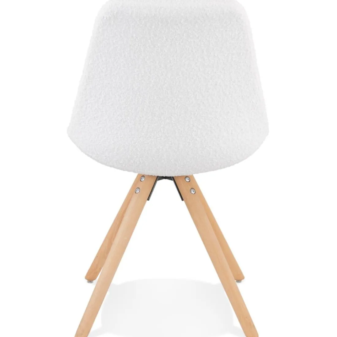 Chaise design 'VALENTINE' en tissu bouloché blanc style scandinave