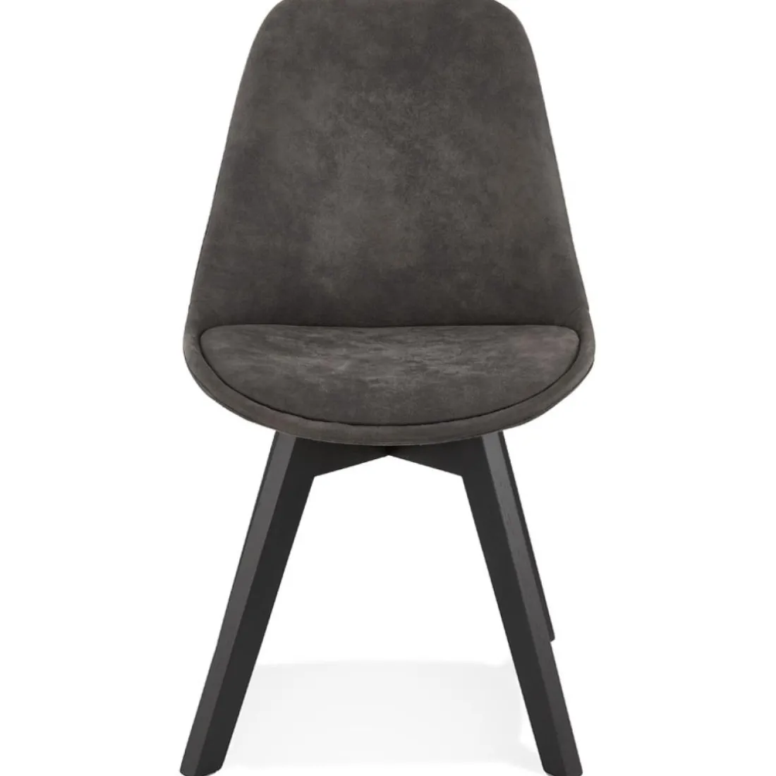 Chaise en microfibre grise 'AXEL' avec structure en bois noir