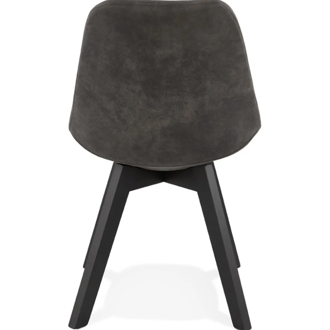 Chaise en microfibre grise 'AXEL' avec structure en bois noir