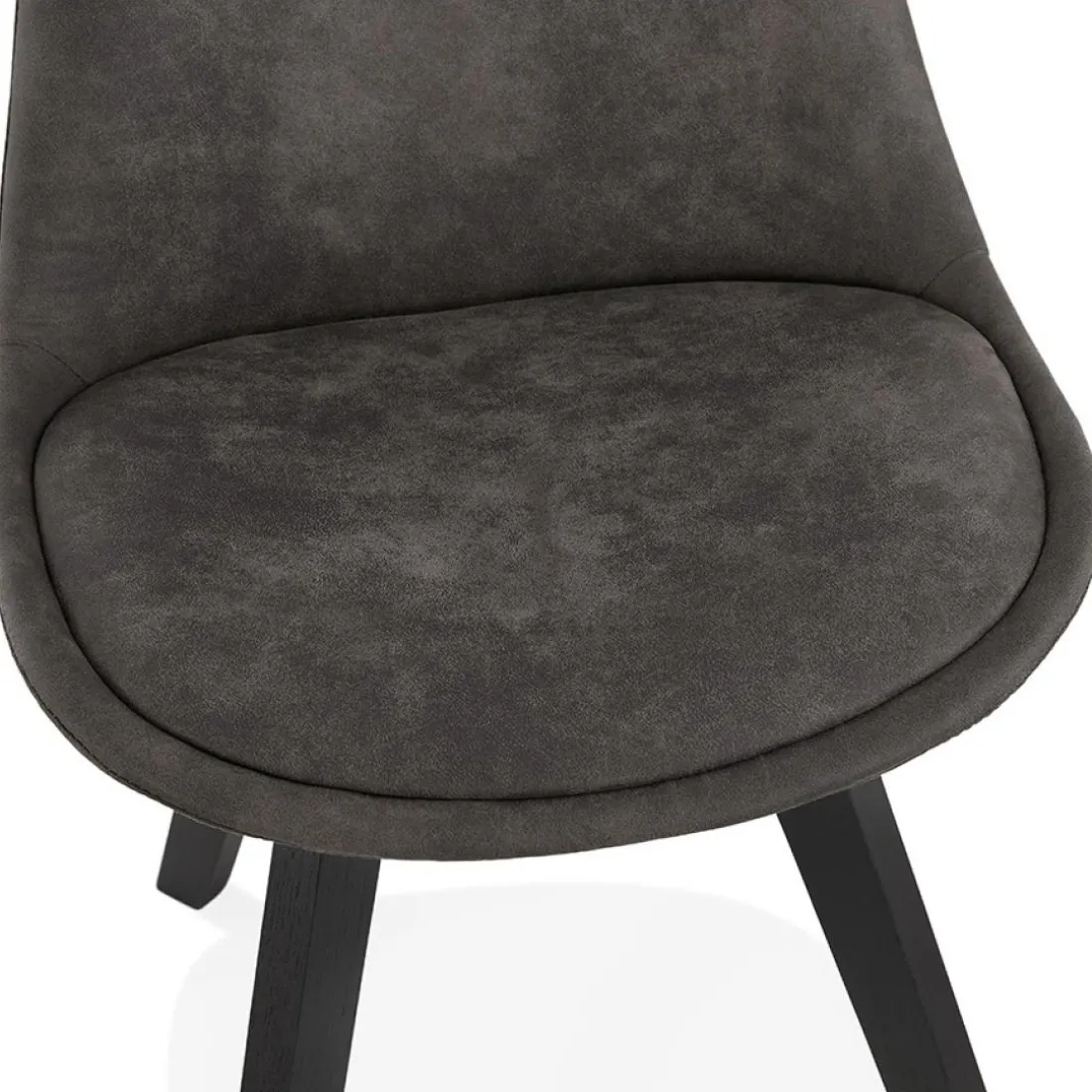 Chaise en microfibre grise 'AXEL' avec structure en bois noir