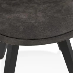Chaise en microfibre grise 'AXEL' avec structure en bois noir
