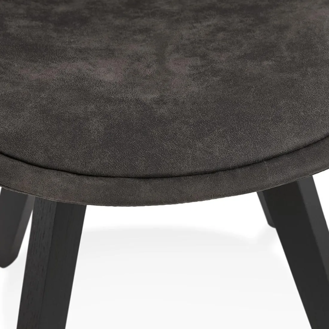 Chaise en microfibre grise 'AXEL' avec structure en bois noir