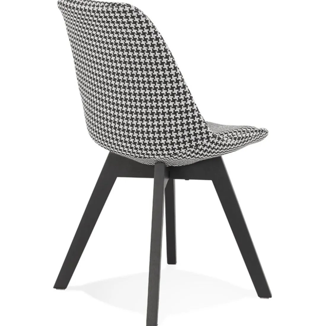 Chaise en tissu pied de poule 'JOE' avec structure en bois noir