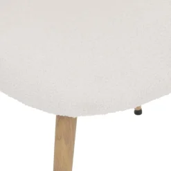 Chaise imitation hêtre bouclette Slano blanc