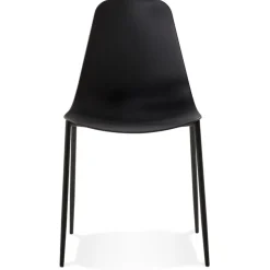 Chaise intérieur ou extérieur 'FELIZ' noire en matière plastique et métal