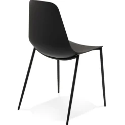 Chaise intérieur ou extérieur 'FELIZ' noire en matière plastique et métal