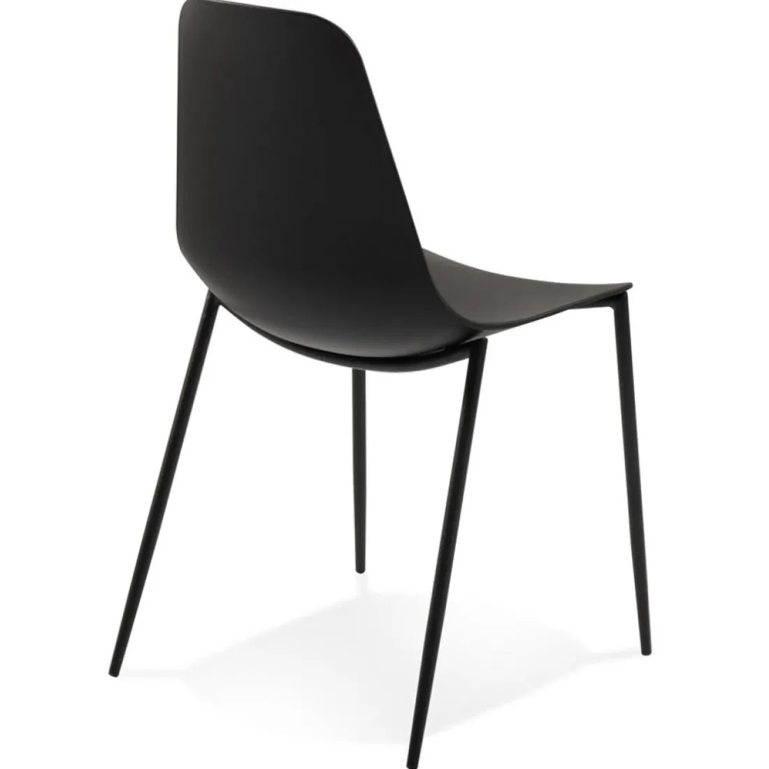 Chaise intérieur ou extérieur 'FELIZ' noire en matière plastique et métal