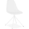 Chaise moderne 'LORY' blanche avec pied en métal