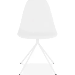 Chaise moderne 'LORY' blanche avec pied en métal
