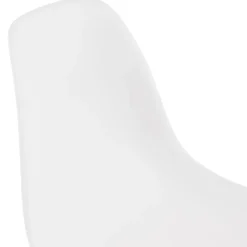 Chaise moderne 'LORY' blanche avec pied en métal