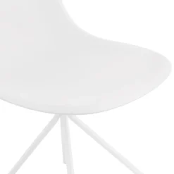 Chaise moderne 'LORY' blanche avec pied en métal