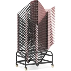 Chaise 'PILA' noire avec assise plastique et structure métal