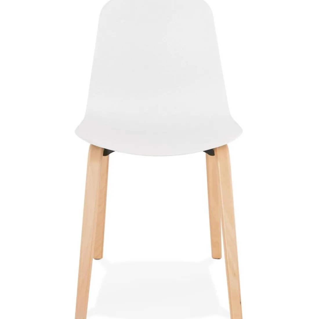 Chaise scandinave 'PACIFIK' blanche avec pieds en bois finition naturelle