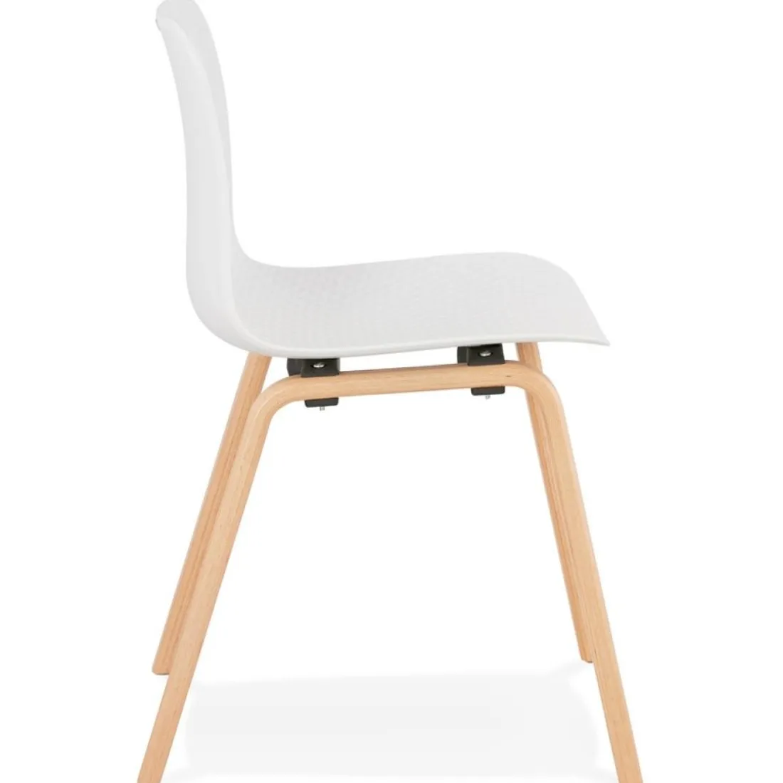 Chaise scandinave 'PACIFIK' blanche avec pieds en bois finition naturelle