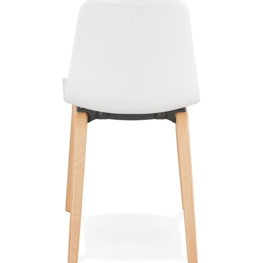 Chaise scandinave 'PACIFIK' blanche avec pieds en bois finition naturelle