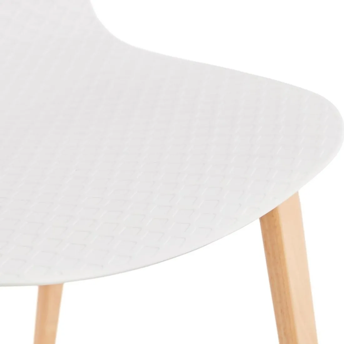 Chaise scandinave 'PACIFIK' blanche avec pieds en bois finition naturelle