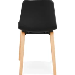 Chaise scandinave 'PACIFIK' noire avec pieds en bois finition naturelleChaise scandinave 'PACIFIK' noire avec pieds en bois finition naturelle