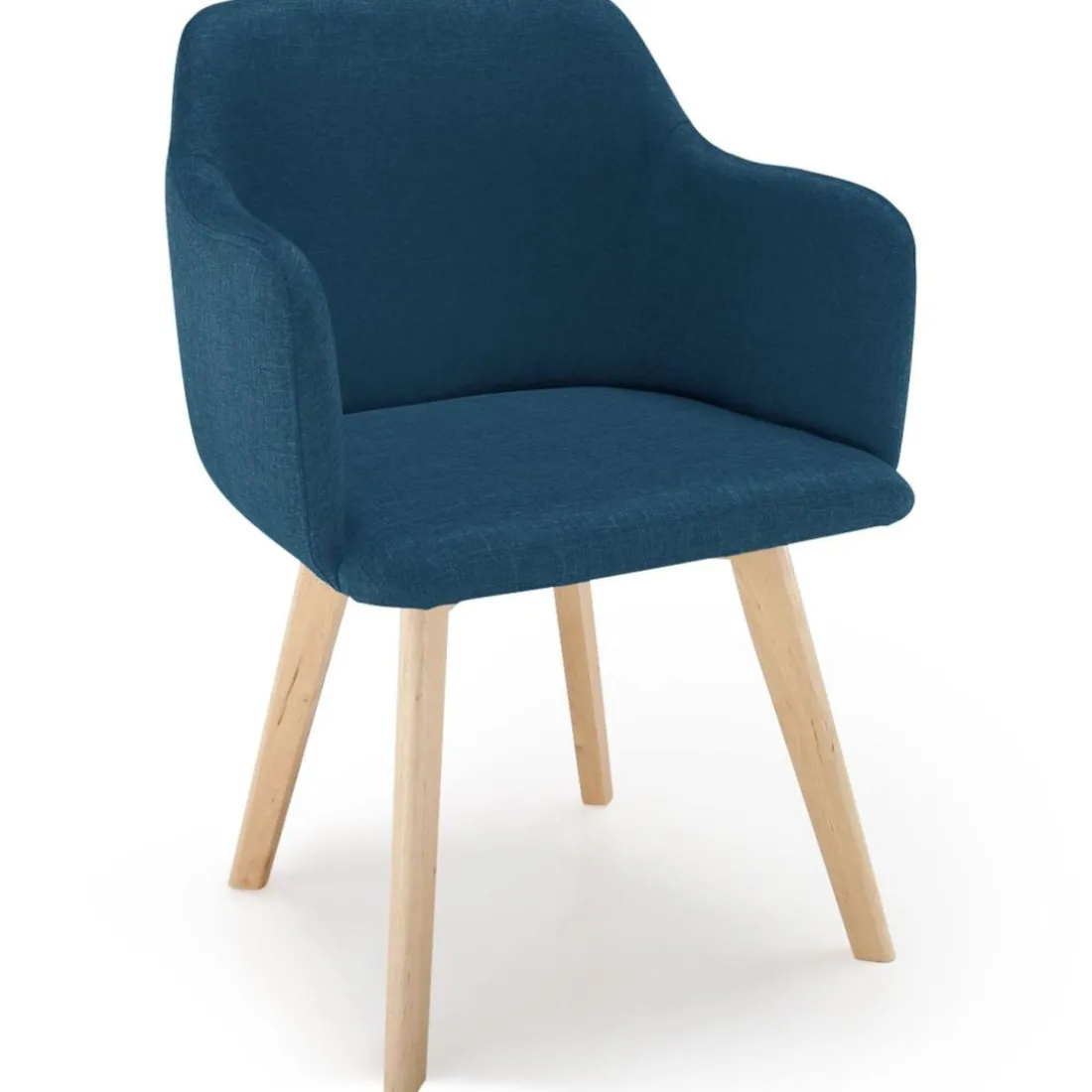 Chaise style scandinave Candy Tissu Bleu pétrole