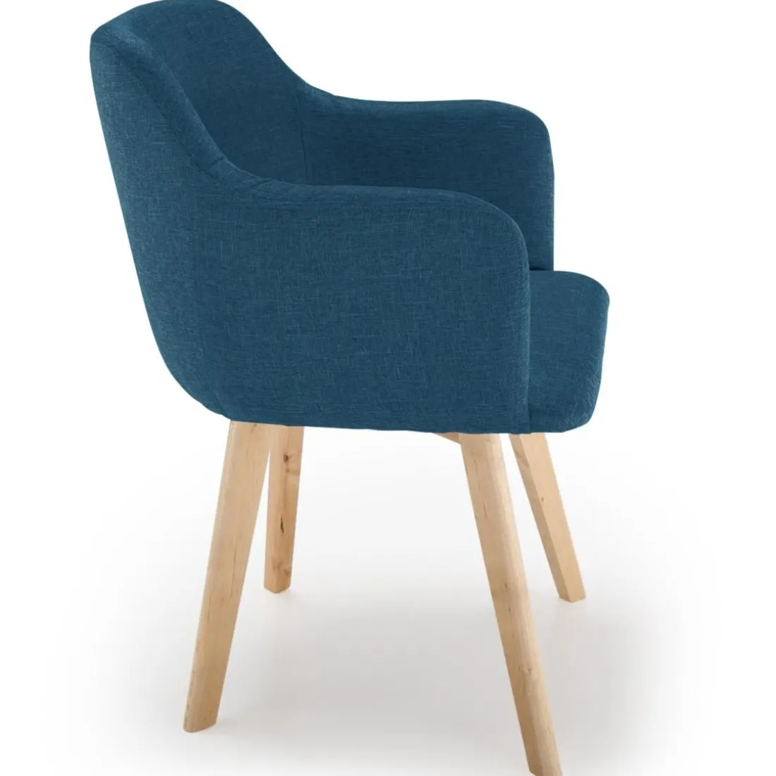 Chaise style scandinave Candy Tissu Bleu pétrole