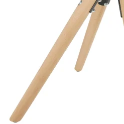 Chaise vintage 'RICKY' en velours rose et pieds en bois naturel