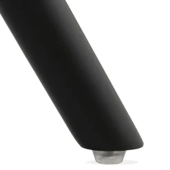 Chaise vintage 'RICKY' en velours noir et pieds en bois noir