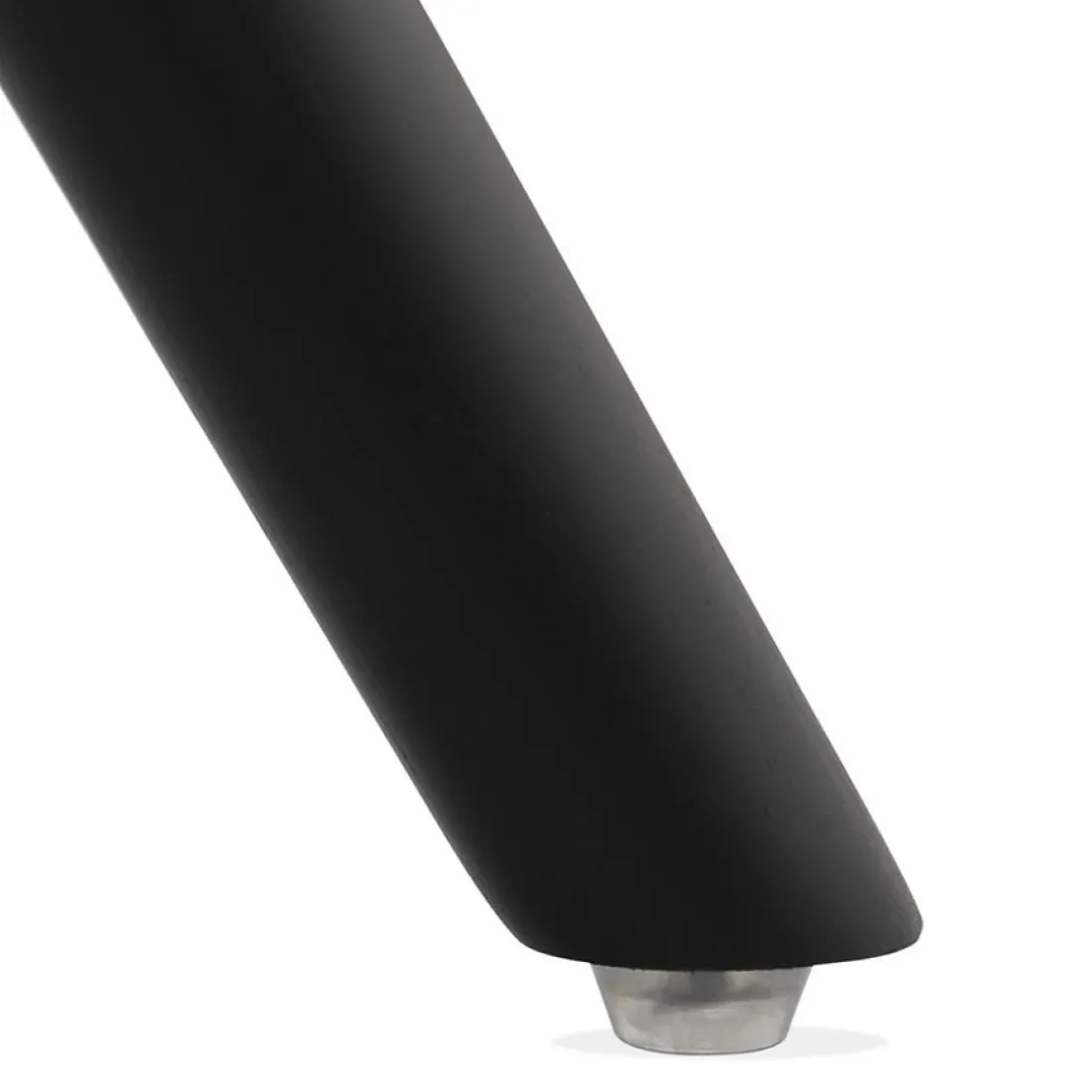 Chaise vintage 'RICKY' en velours noir et pieds en bois noir