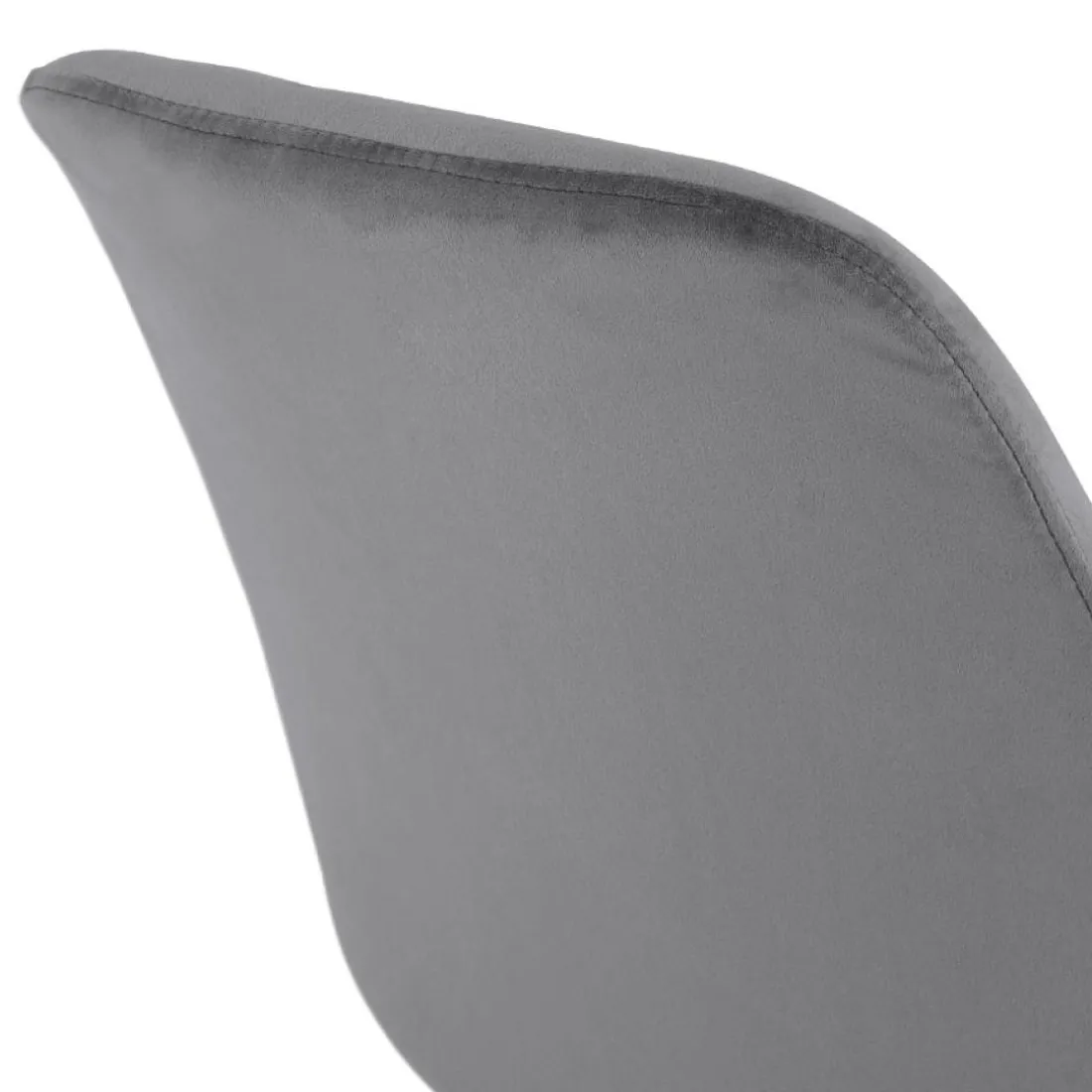 Chaise vintage 'RICKY' en velours gris et pieds en bois naturel