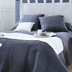 Chemin de lit uni en boutis Becquet création Becquet - Blanc