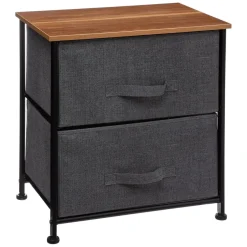 Chevet 2 Tiroirs Gris