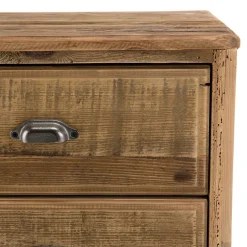 Chevet ANDRIAN 2 Tiroirs Bois Pin Recyclé