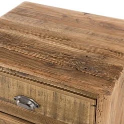 Chevet ANDRIAN 2 Tiroirs Bois Pin Recyclé