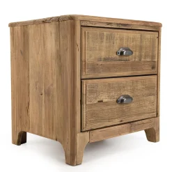 Chevet ANDRIAN 2 Tiroirs Bois Pin Recyclé