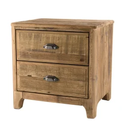 Chevet ANDRIAN 2 Tiroirs Bois Pin Recyclé