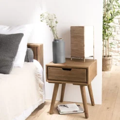 Chevet ANDY Scandi Bois 1 Tiroir Sapin