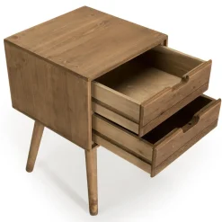 Chevet ANDY Scandi Bois 2 Tiroirs Sapin