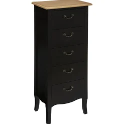 Chiffonier 5 Tiroir Noir Chrysa