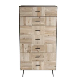 Chiffonnier 7 tiroirs Sapin et pieds métal CARLA