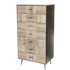 Chiffonnier 7 tiroirs Sapin et pieds métal CARLA