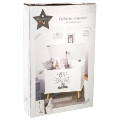 Coffre blanc en bois 58x48