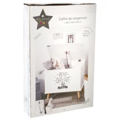 Coffre blanc en bois 58x48