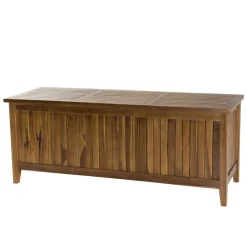 Coffre de jardin piscine HANNA en bois teck huilé 165x55cm