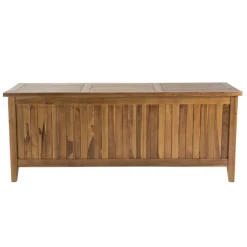 Coffre de jardin piscine HANNA en bois teck huilé 165x55cm
