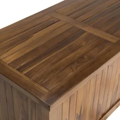 Coffre de jardin piscine HANNA en bois teck huilé 165x55cm