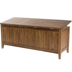 Coffre de jardin piscine HANNA en bois teck huilé 165x55cm